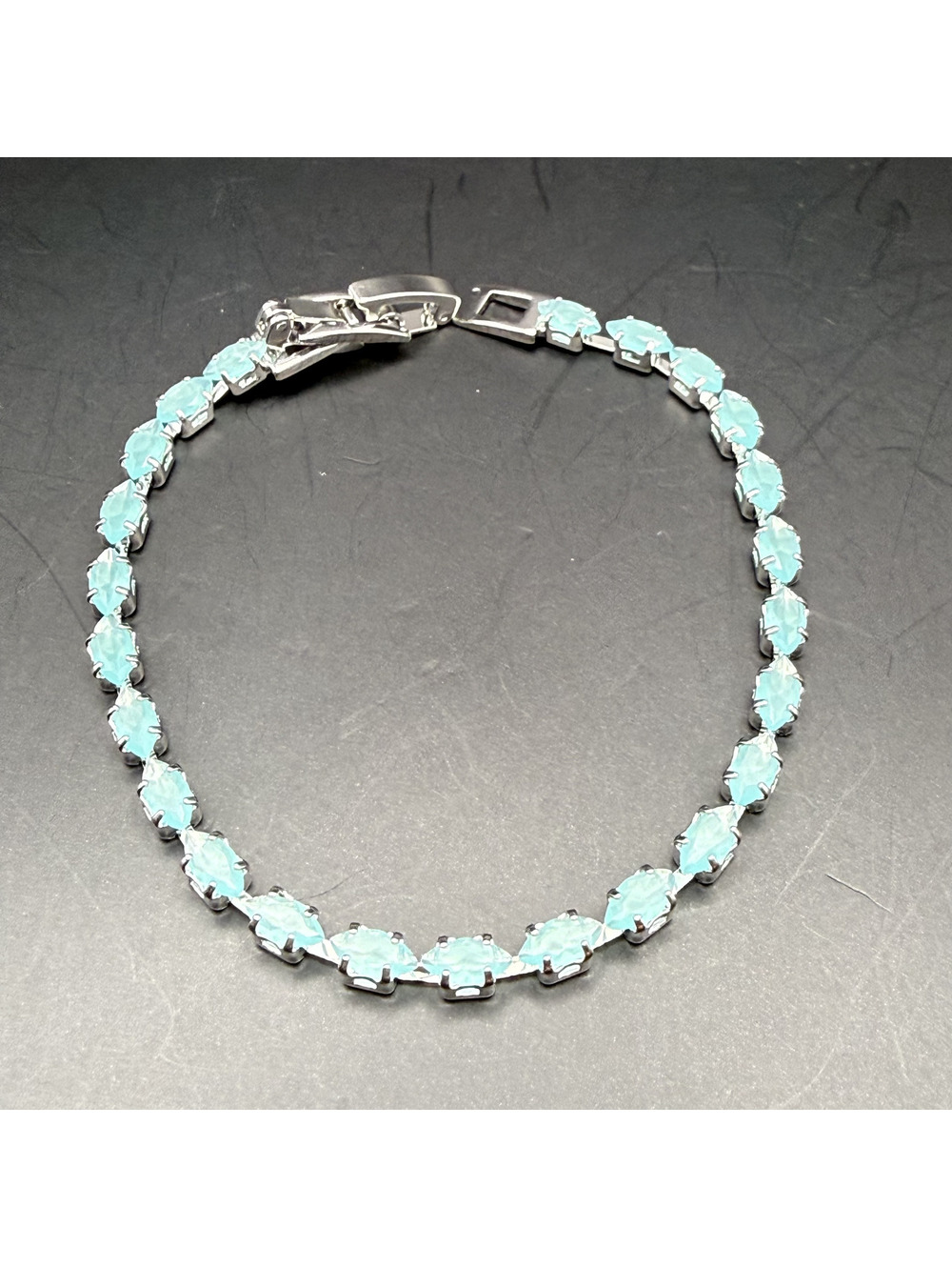candy+clover milky aqua marquis cut crystal tennis bracelet